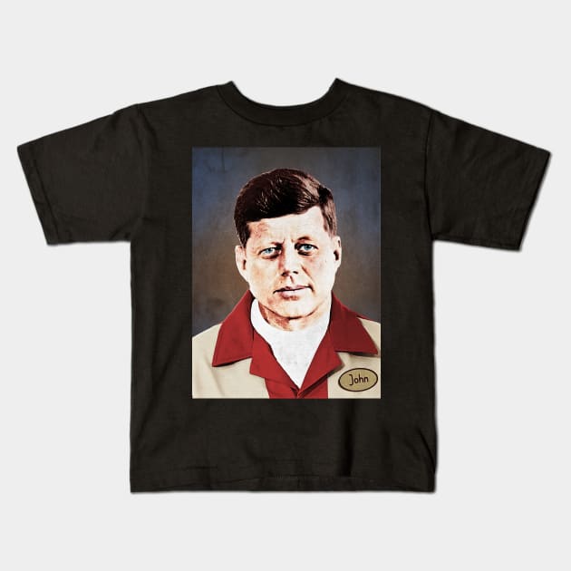 JFK 35th US president John bowling shirt Kids T-Shirt by Captain-Jackson